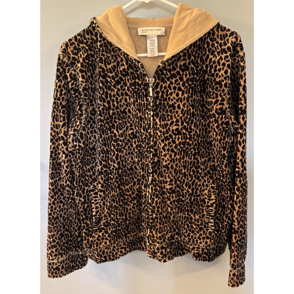 Jones New York Sport Women’s Leopard Print Hoodie Size XL